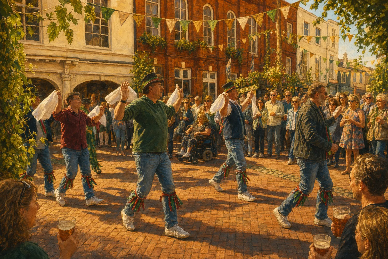 Faversham streets decorated with hop garlands during festival weekend